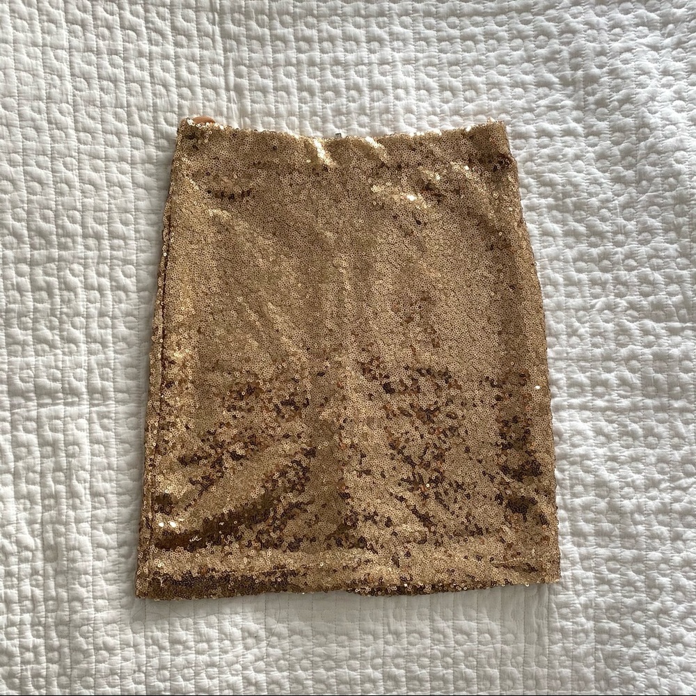 Gold sequin skirt